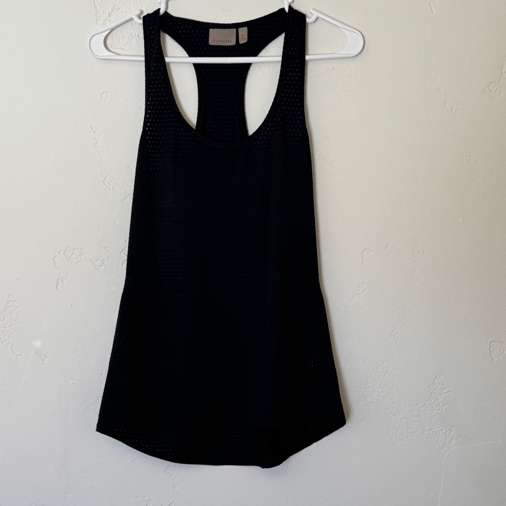 Athleta Black Racerback Textured Tank Top Size Small